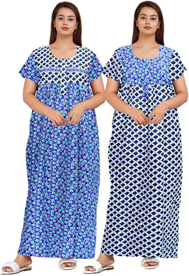 Hans Crafted Women Nighty(Black, Pink)