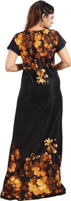 PR PINK ROYALL Women Nighty(Black)