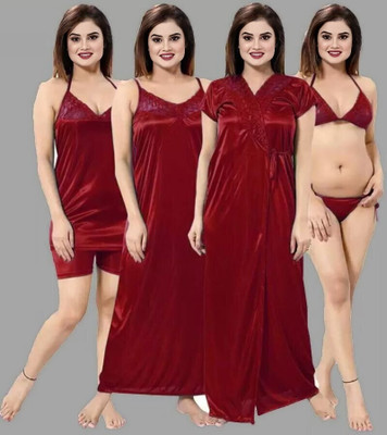 Divine Paridhaan Women Nighty(Brown)