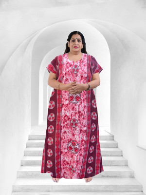 Saicreation Women Nighty(Multicolor)
