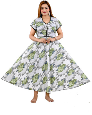 AGGARWAL Women Maternity/Nursing Nighty(Green)