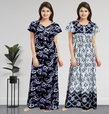 KrishvProducts Women Nighty(Multicolor)