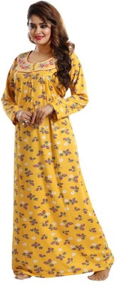 NACNO Women Nighty(Yellow)