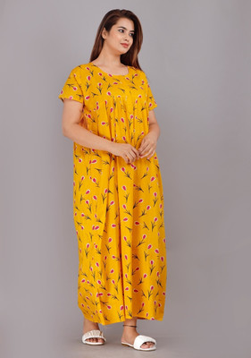 DreamBe Women Nighty(Yellow)