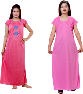 NACNO Women Nighty(Pink)