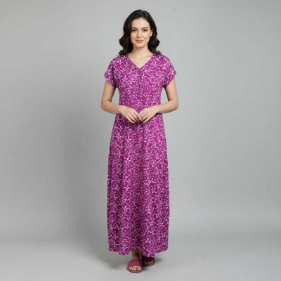 kiae Women Nightdress(Purple)