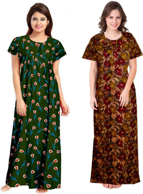 Vatatmaj Creations Women Nighty(Multicolor)