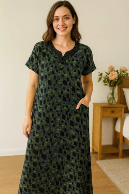 Shree Swami Samarth collection Women Nighty(Green)