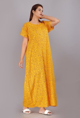 Toomley Women Nighty(Yellow)