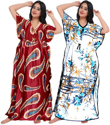 Hans Crafted Women Nighty(Maroon)