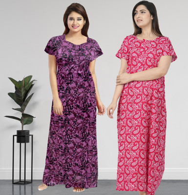 AakarShana Women Nighty Set(Multicolor)