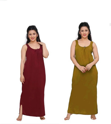 PHFS Women Nighty(Maroon, Brown)