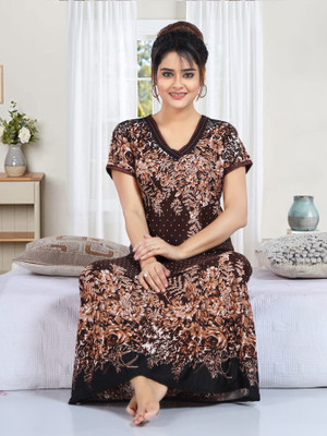 capasino Women Nighty(Brown)