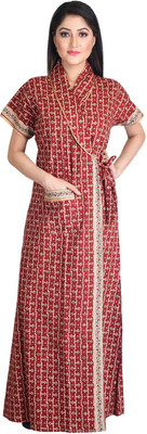 Bellamy Women Robe(Red, Beige)