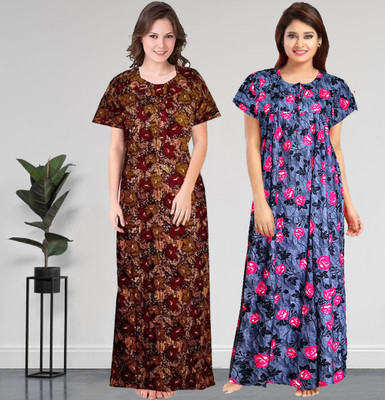 AakarShana Women Nighty Set(Multicolor)