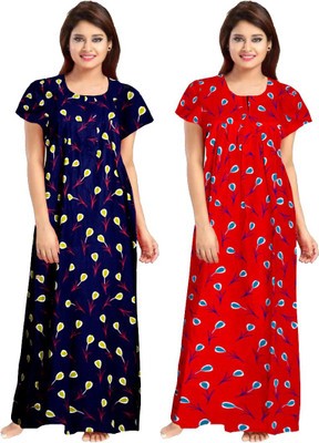 DreamBe Women Nighty(Blue, Red)