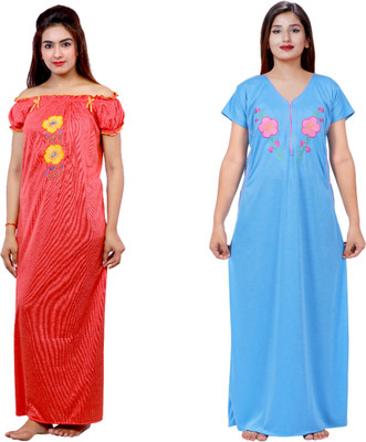 NACNO Women Nighty(Multicolor)