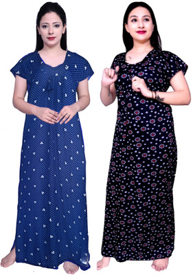 Fabricalign Women Nightdress(Multicolor)