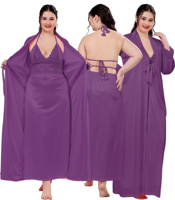 ANNA TEXTILES Women Nighty(Purple)