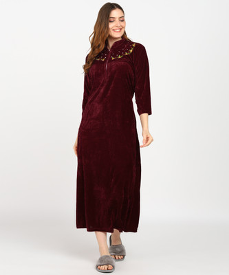 Endrilla Women Nighty(Maroon)