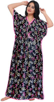 Saicreation Women Nighty(Multicolor)