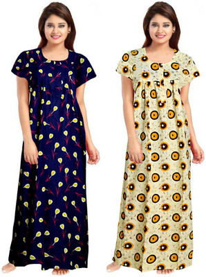 Vatatmaj Creations Women Nightdress(Multicolor)