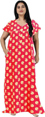 Hans Crafted Women Nighty(Orange)