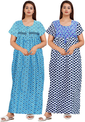 Hans Crafted Women Nighty(Multicolor)