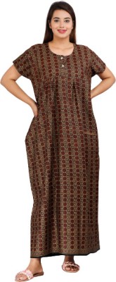 Geeta Fashion Women Nighty(Brown)