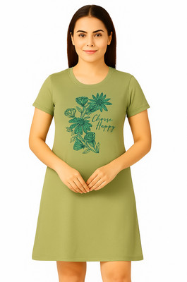 AWIBE Women Nightdress(Light Green)