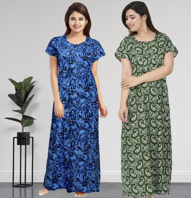 AakarShana Women Nighty Set(Multicolor)