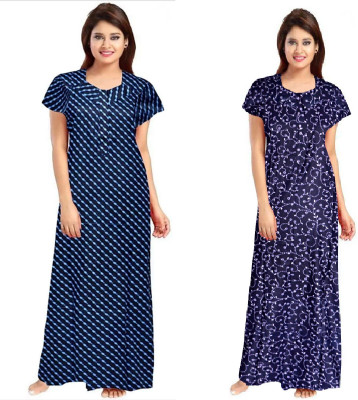 Lalit Mahesawri Women Nighty Set(Blue)