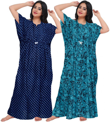 ROOPYATI Women Nighty(Blue)