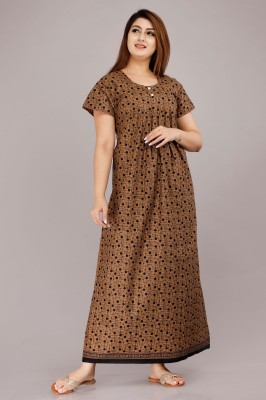 Pankaja Creation Women Nighty(Brown)