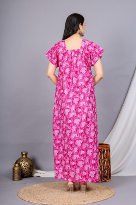 Sanzzy Women Nighty(Pink)