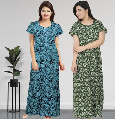 AakarShana Women Nighty Set(Multicolor)
