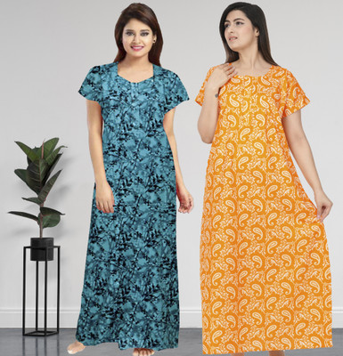 AakarShana Women Nighty Set(Multicolor)