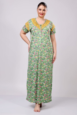 THUMKA Women Nighty(Green)