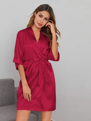 yuzu Women Robe(Maroon)