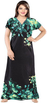 Saicreation Women Nighty(Multicolor)