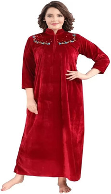 HouseOfCommon Women Nighty(Maroon)