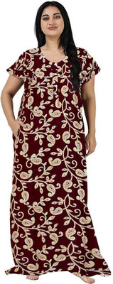 Hans Crafted Women Nighty(Purple)