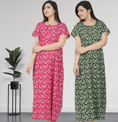 AakarShana Women Nighty(Multicolor)