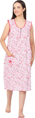 Breezly Women Nighty(Pink)