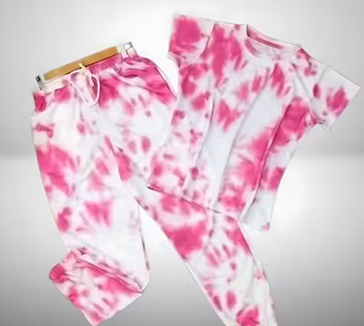 Hakobyan Women Printed Pink Night Suit Set
