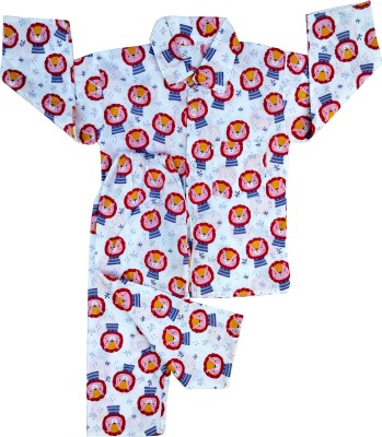 Sahu Enterprises Kids Nightwear Baby Boys & Baby Girls Printed Cotton(Multicolor Pack of 1)