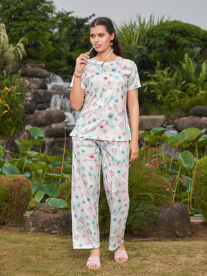 SPGR Women Printed Multicolor Night Suit Set