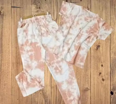 Mertens Women Ombre/Dyed Orange Top & Pyjama Set