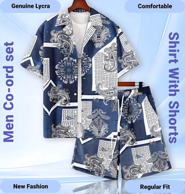 DHAMELIYA ENTERPRISE Men Printed Blue Night Suit Set