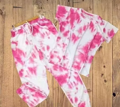 Mertens Women Ombre/Dyed Pink Top & Pyjama Set